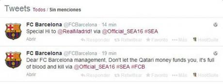 Barcelona twitter qatar2 18055 e1392795562310 Gli hacker entrano nellaccount Twitter del @FCBarcelona 