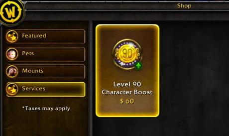 Nello store di World of Warcraft appare un oggetto da sessanta dollari per la crescita rapida dei livelli