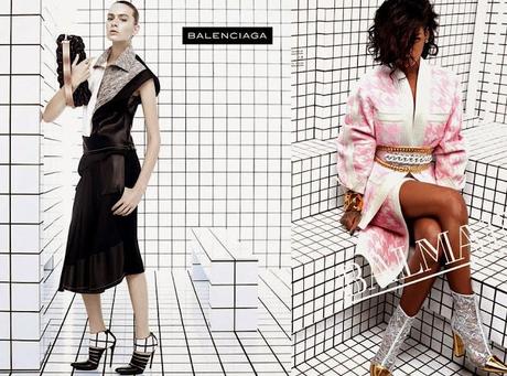 INSPIRATION Balenciaga FW2011--12 ad campaign... Balmain SS--2014 ad campaign