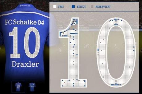 Le facce dei tifosi sulla maglia dello Schalke 04 per il 2014-2015