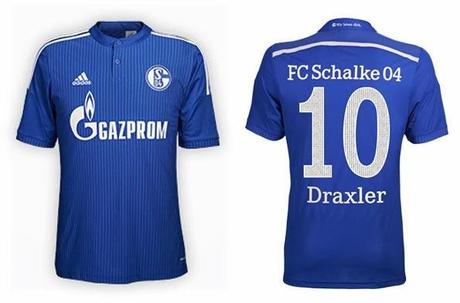 Le facce dei tifosi sulla maglia dello Schalke 04 per il 2014-2015