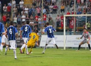 Il Frosinone durante una partita di Lega Pro