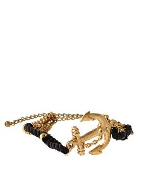 Image 1 of ASOS Nautical Cord And Twisted Metal Wristband