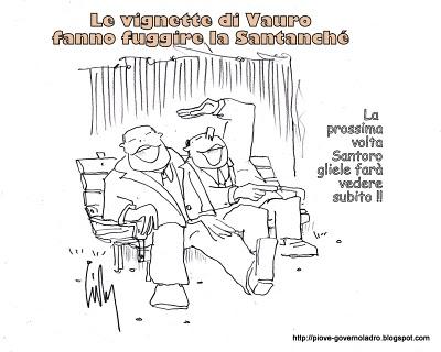 Le vignette di Vauro fanno fuggire la Santanché