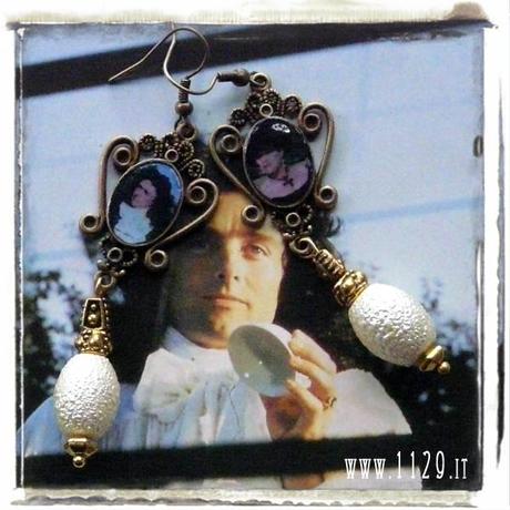 Peter Greenaway Tribute The Draughtsman's Contract altered art earrings