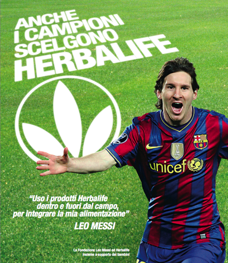 Pallone d’oro Lionel Messi, testinomial Herbalife