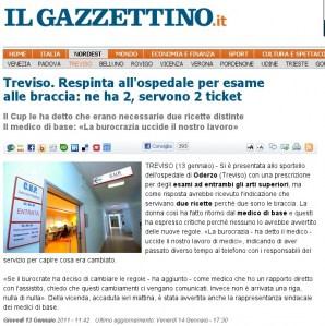 Treviso. Respinta all’ospedale per esame alle braccia: ne ha 2, servono 2 ticket