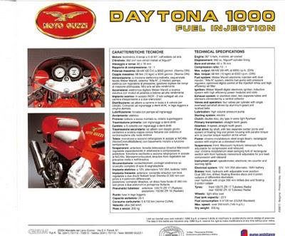 Vintage Brochures: Moto Guzzi Daytona 1000 1993