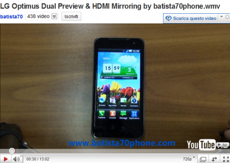 LG Optimus Dual (2X) una nuova preview italiana realizzata da Batista70Phone