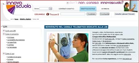 LIM a scuola: il canale telematico di InnovaScuola