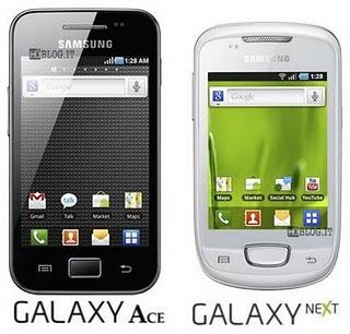 Samsung annuncia Samsung Galaxy Ace e Galaxy Next