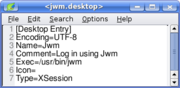 JWM session in Xsessions (leafpad)