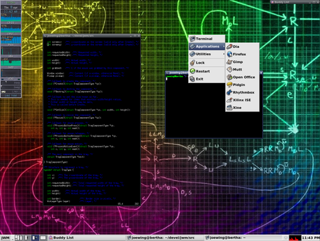 JWM (Joe's Window Manager) desktop environment per i sistemi Linux.