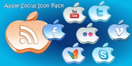 8 icone Social Media ispirate al logo Apple