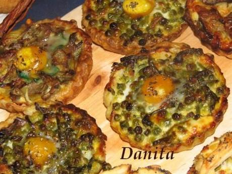 Mini tortina con piselli e asparagi