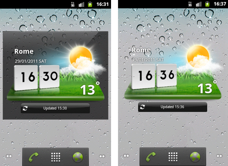 Widget MeteoOrologio dell%E2%80%99LG Optimus Dual  Scarica il Widget Orologio di LG Optimus Dual