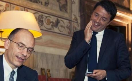 Firenze, Matteo Renzi ed Enrico Letta a Palazzo Vecchio