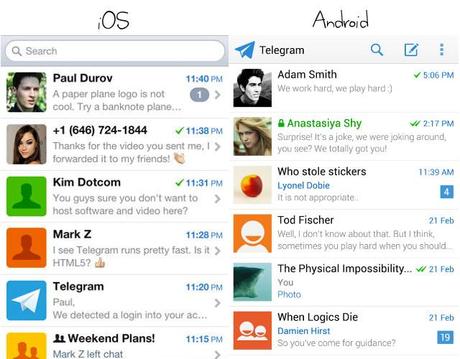 Telegram Applicazione Android iOS