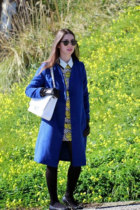 Royal blue & flower dress