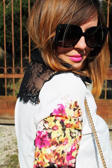 Outfit: pizzo, fiori e borchie