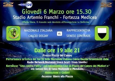 6/3 Nazionale Italiana Deejay vs Rappresentativa Senese Contrade all Artemio Franchi di Siena per beneficenza