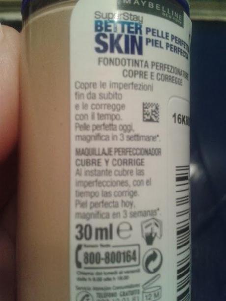 Review fondotinta Better Skin Pelle Perfetta maybelline 021nude