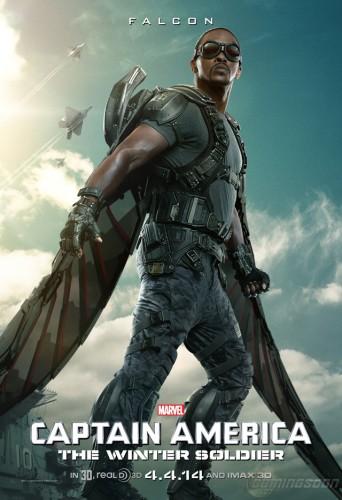 Captain America: The Winter Soldier   nuovo poster di Falcon Scarlett Johansson Robert Redford Frank Grillo Emily Van Camp Chris Evans Captain America: The Winter Soldier Anthony Mackie 