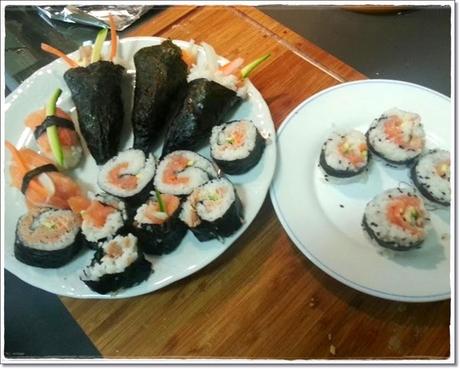 Temaki al tonno, Hosomaki e Uramaki al salmone affumicato