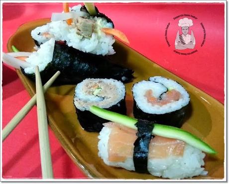 Temaki al tonno, Hosomaki e Uramaki al salmone affumicato