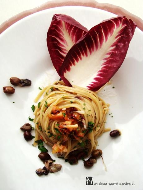 69.e_linguine radicchio, pancetta e olive taggiasche