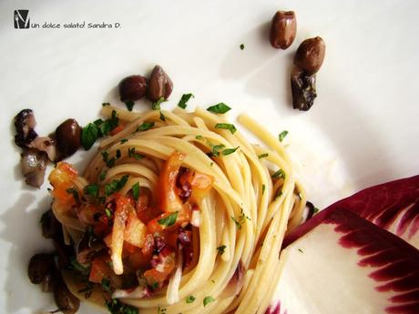 69.d_linguine radicchio, pancetta e olive taggiasche