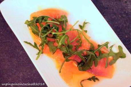 Carpaccio di trota salmonata all'Aperol