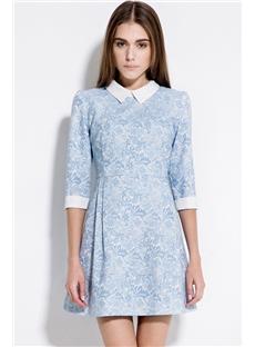 Elegant New Arrival Lace Tunic Lapel Half Sleeves Dress