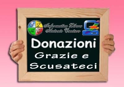 Donazioni ringraziamenti e scusateci tanto