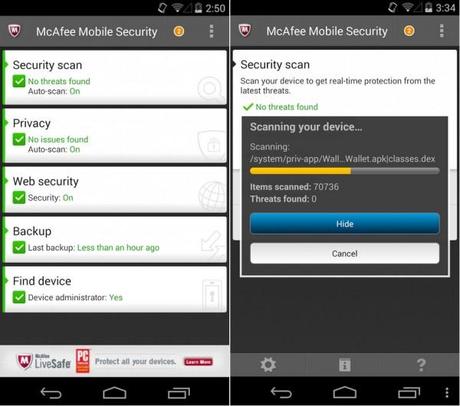 mcafee mobility security per android 600x530 McAfee Mobile Security Per Android: Presentato Al MWC 204 applicazioni  mwc2014 MWC 2014 antivirus android antivirus 