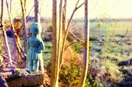 Clementine, The Clonette Doll, on diswashed film. Clementine, The Clonette Doll, on diswashed film.
