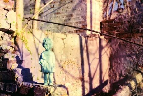 Clementine, The Clonette Doll, on diswashed film. Clementine, The Clonette Doll, on diswashed film.