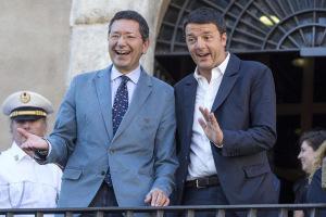 Ignazio Marino e Matteo Renzi ai Fori Imperiali