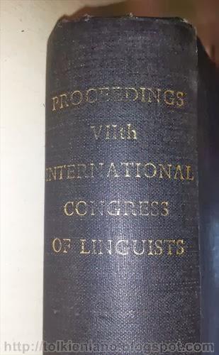 Atti del settimo congresso internazionale dei linguisti del 1952. Tra gli organizzatori il prof. J.R.R. Tolkien