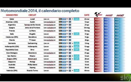 calendario moto gp 520x325 Ecco le gare di MotoGP 2014 che saranno trasmesse gratis e in chiaro da Sky