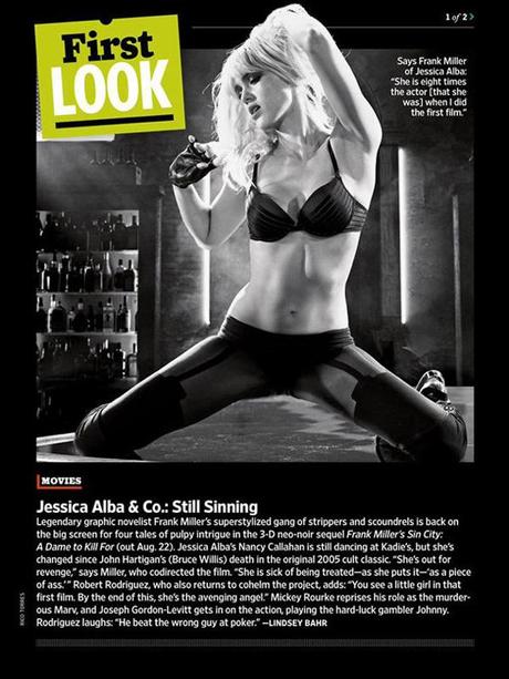 Un primo sguardo a Jessica Alba, Mickey Rourke e Joseph Gordon-Levitt in Sin City: Una Donna per cui Uccidere