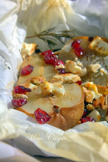 Pere al cartoccio con feta e lamponi per il 100% GLUTEN (FRI) DAY