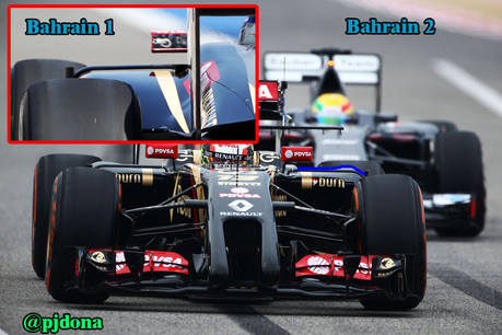 Test Bahrein: Lotus E22 con modifiche alle fiancate