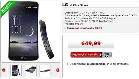 Offerte smartphone: LG G Flex in offerta a 649 su MediaWorld importato