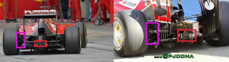 Test Jerez: Ferrrai F14 T con modifiche all'estrattore e alla prese dei freni