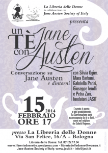 Un tè con Jane Austen alla Libreria delle Donne, 15 febbraio 2014