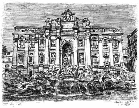 stephen wiltshire fontanta di trevi