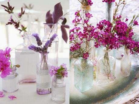 flowers in bottles