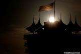 The tower of the Bahrain International Circuit at sun set Report Pirelli: F1 Test 2014 Bahrain 2