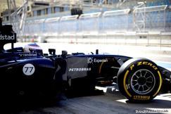 Valtteri Bottas (Williams) on P Zero Yellow Soft tyres is driving out of the garage Report Pirelli: F1 Test 2014 Bahrain 2